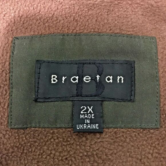 Braetan Dark Green Zip Parka with Removable Hood & Fleece Liner Men's 2X Pockets - Picture 7 of 14